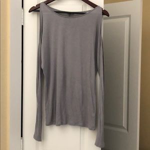 Long sleeve shirt with shoulders cut out